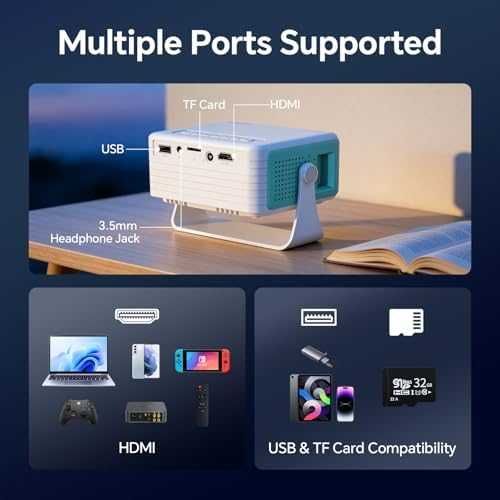 Нов Домашен мини проектор 720P 1080P Auto Keystone iOS Android HDMI