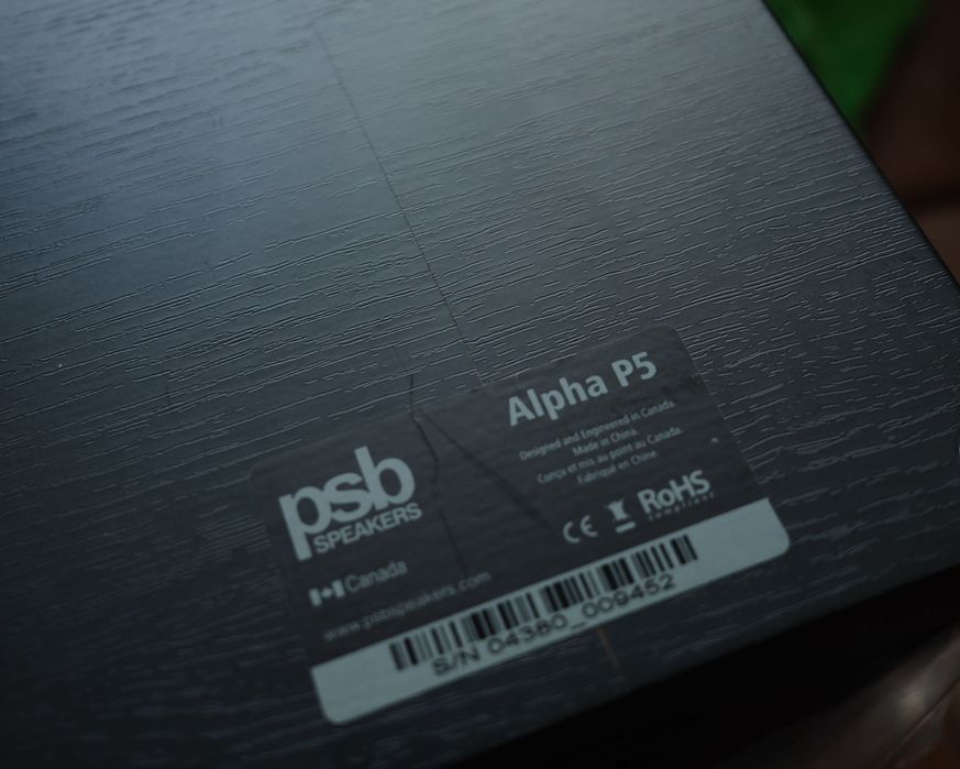 PSB Alpha P5 Bookshelf, Hi-Fi тонколони, букшелф, Black Ash, като нови