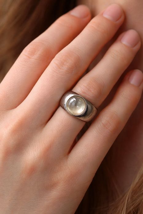 Inel unicat Cabochon cu cristal,Lalique