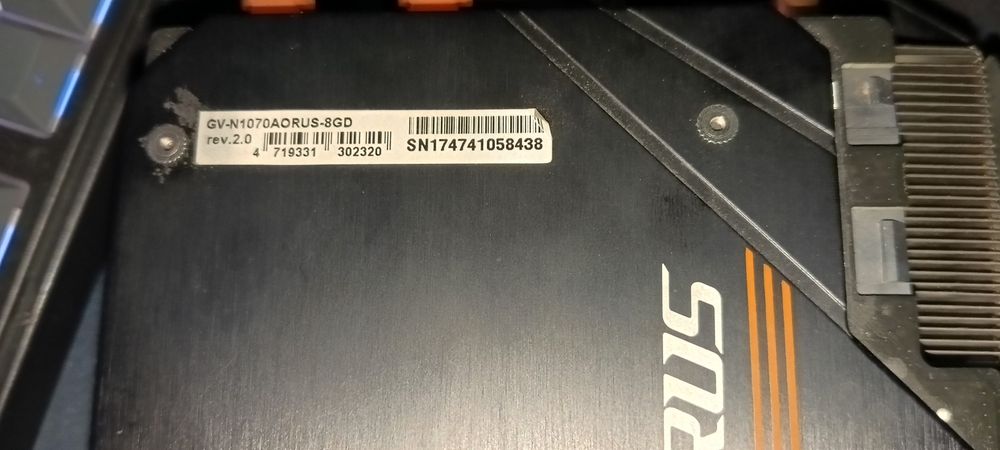 Видеокарта Gigabyte GeForce GTX 1070 AORUS на 8Гб