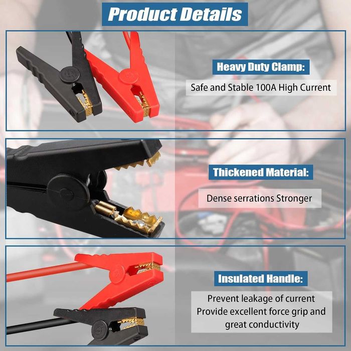 Адаптер за стартер за Bosch Professional 18V батерия 11 Gauge Booster кабели за 12V