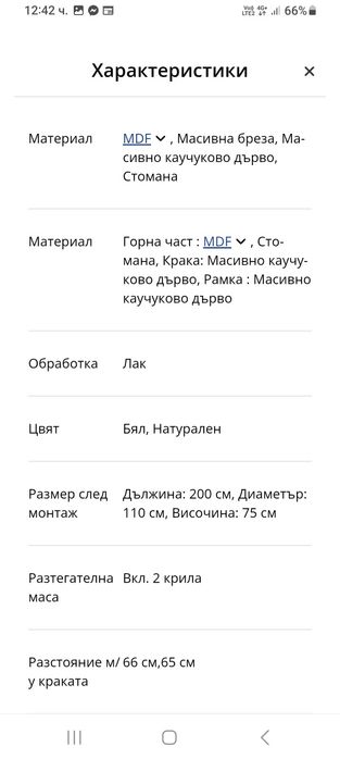 Маса-разтегателна