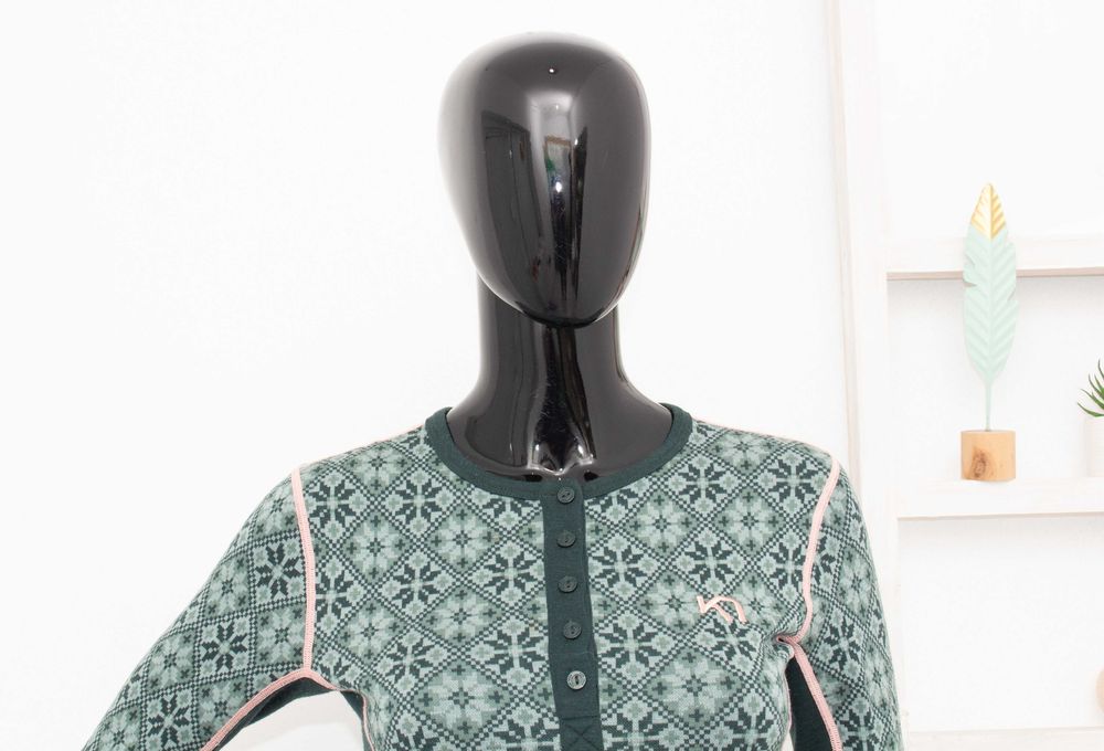 Kari Traa дамска мерино блуза зелена термо бельо от мериносна вълна S