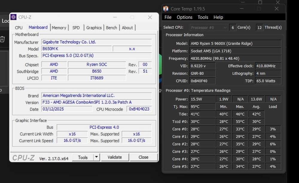 Kit procesor Ryzen 5 9600x socket AM5 placa de baza GIGABYTE B650M-K