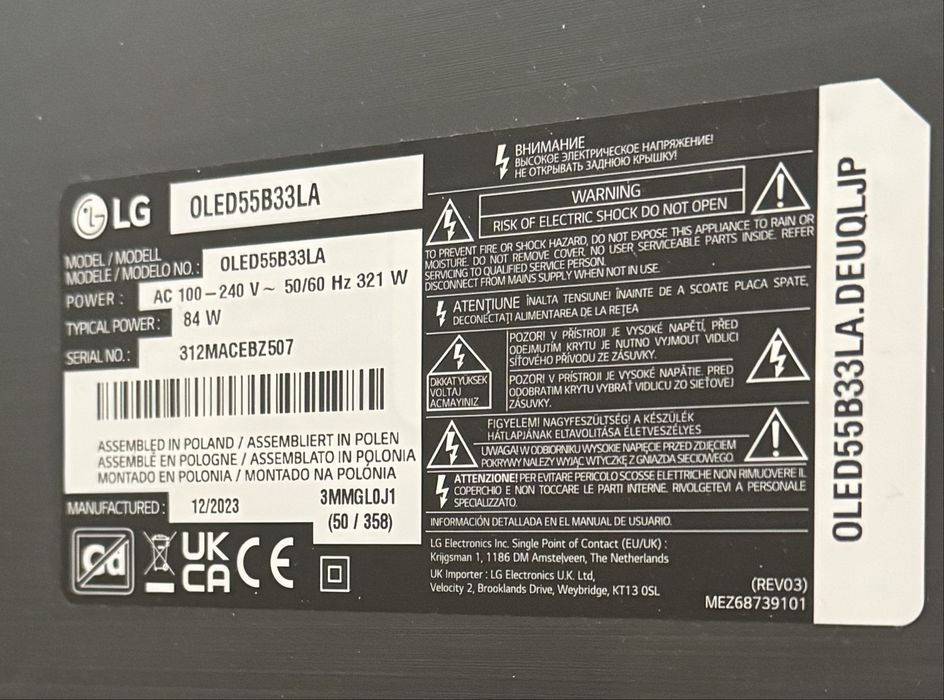 OLED TV LG UHD OLED55B33LA webos, 55.0 ", smart tv