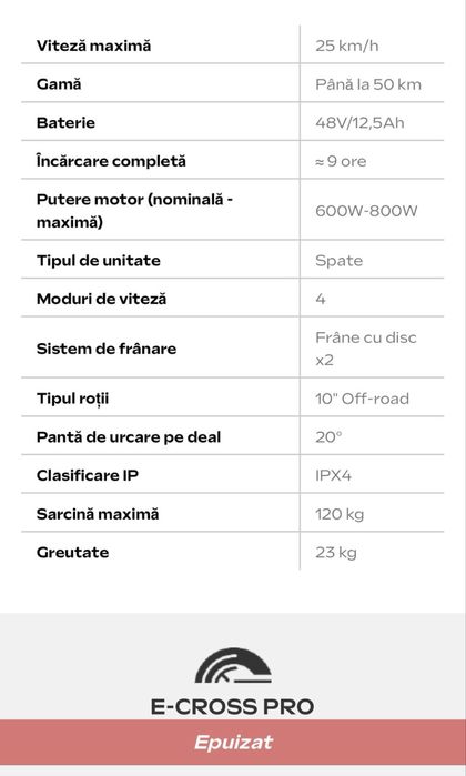 Trotineta Urban Glide ecross pro