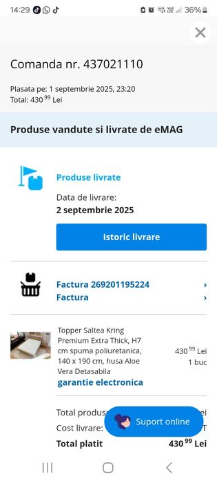 Topper saltea topper