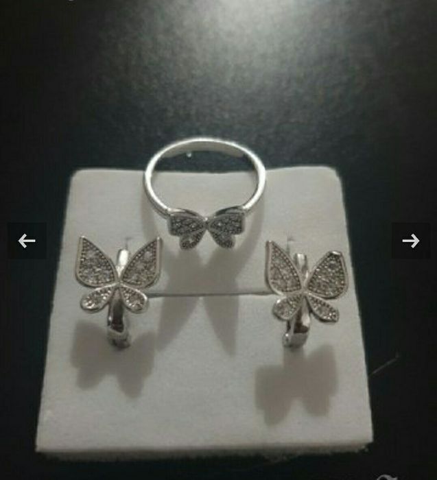 Комплект Обеци и Пръстен Пеперуди