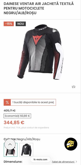 Geaca Moto DAINESE Ventar Air TEX  marimea 50 (nu alpinestars,spidi,revit)
