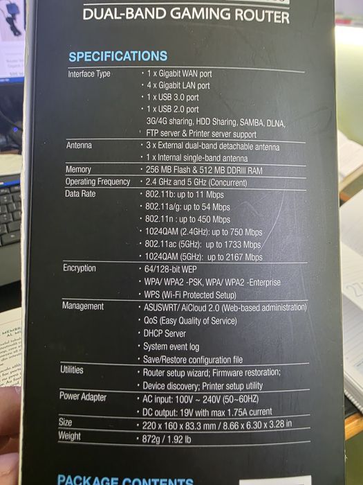 Router Wireless Asus RT-AC86U, AC2900, Dual-Band, GB, USB