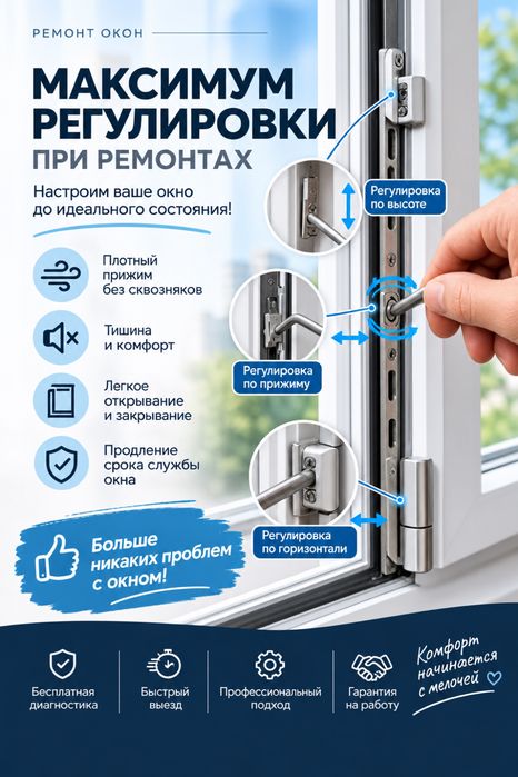 Ремонт окон и регулировка