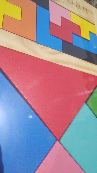 Ново! 2в1 дървен тетрис и танграм в рамка / Дървени игри