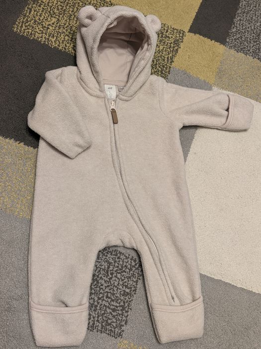 Salopeta fleece cu gluga H&M 56 cm