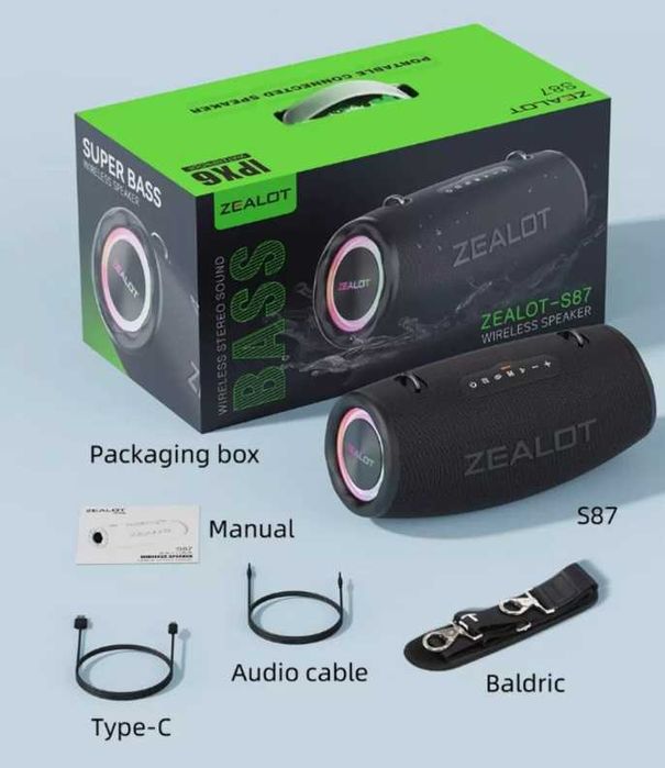 Мощная колонка Zealot S87 - 80 W / Вт - JBL Boombox, W-king