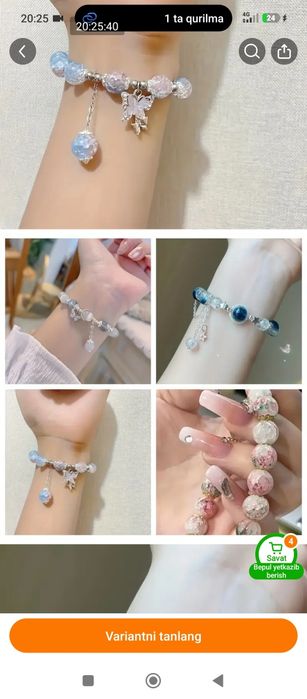 Har hil rangi kristall bilaguzuk munchoqlar