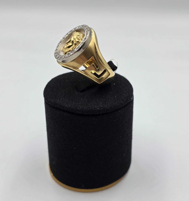 Inel Aur galben 18K Versace cu Diamante