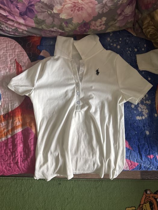 поло футболка, белая