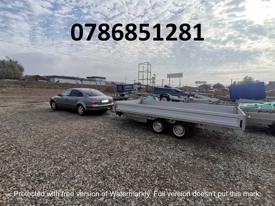 Remorca Dublu Ax  750 Kg Cu Prelata Mono Atv Auto Apicola Marfa Cargo