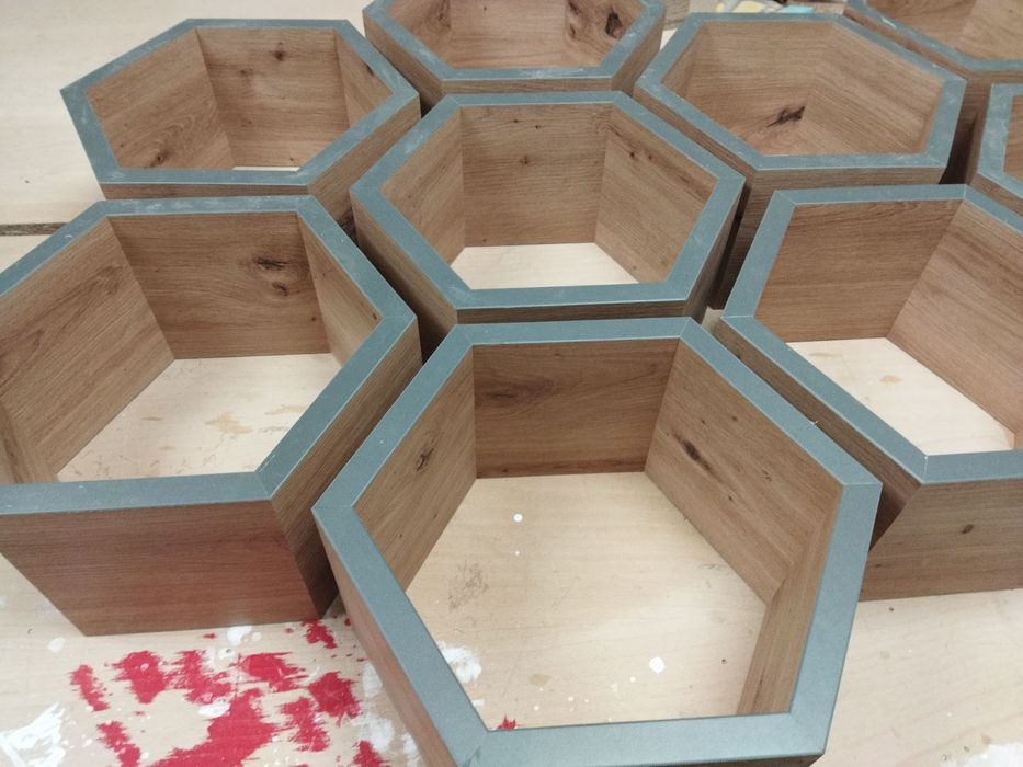 Етажерка,полица,пчелна пита, хексагон, рафт, декорация,полица