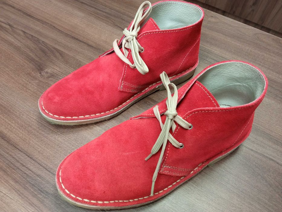 Дамски червени боти естествен велур № 39