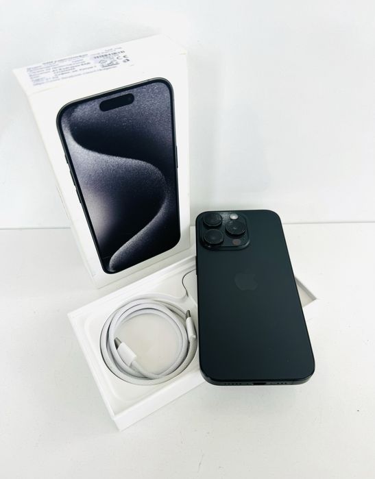 Като НОВ! iPhone 15 Pro 256GB Black Titanium ГАРАНЦИЯ!