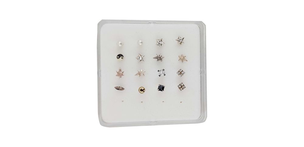Vand piercinguri nas argint 925%,noi, set 16bucati/20lei