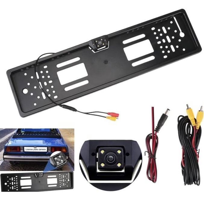Задна камера с рамка за номер и Монитор с всички кабели само за 120 лв