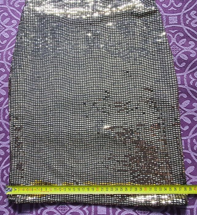 Rochie mini metalică Bershka, spate gol, mărimea S