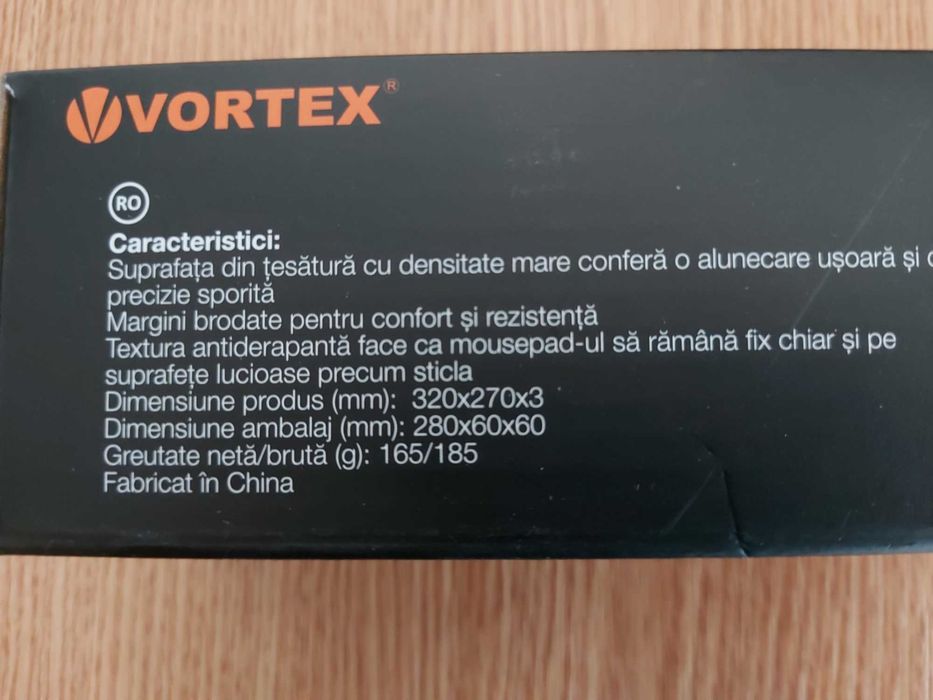Mouse pad ergonomic model VORTEX VG7701-3 , material textil