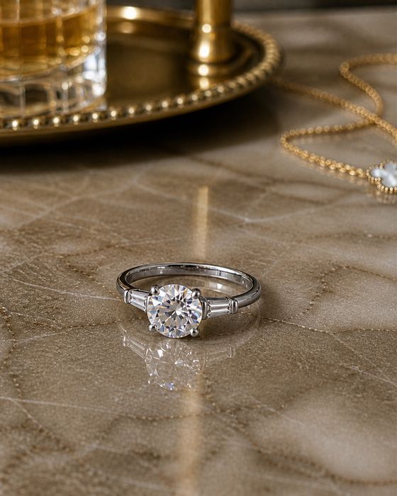Inel Argint 925 cu Moissanite Premium GRA 1CT | Emerald cut | S925 | Nou | Cutie Cadou