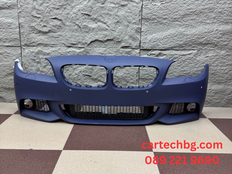 Предна Броня BMW БМВ F10 F11 M-Tech Отвори Парктроник Грундирана НА СКЛАД!