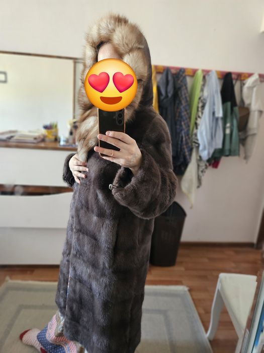 Шуба  норка шапка