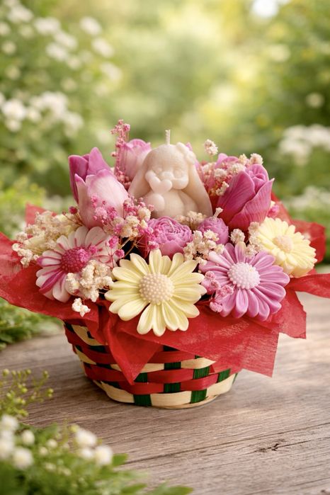 Aranjament din lumanari parfumate din ceara de soia