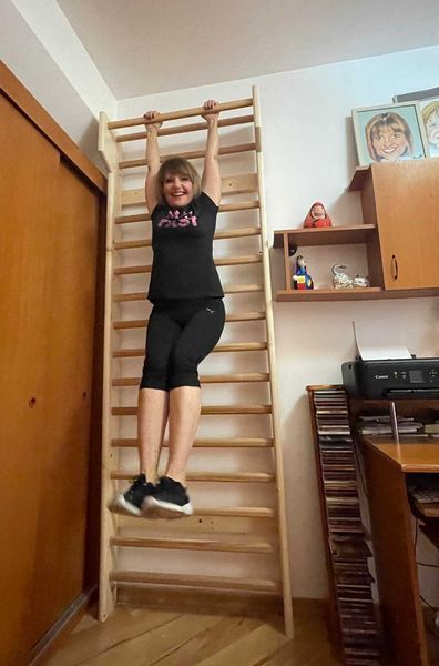 Spalier Gimnastica SCHROTH, 245x85 cm, Lacuit Natur, 16 Bare - M2.145L