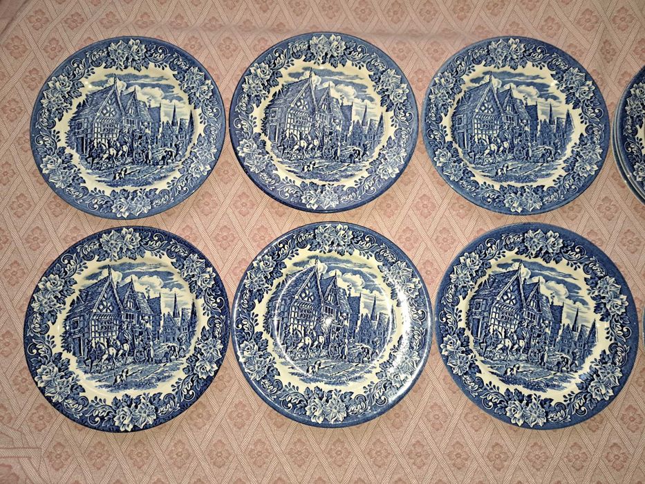 set farfurii portelan englezesc Royal Tudor Ware Woodland Unicorn