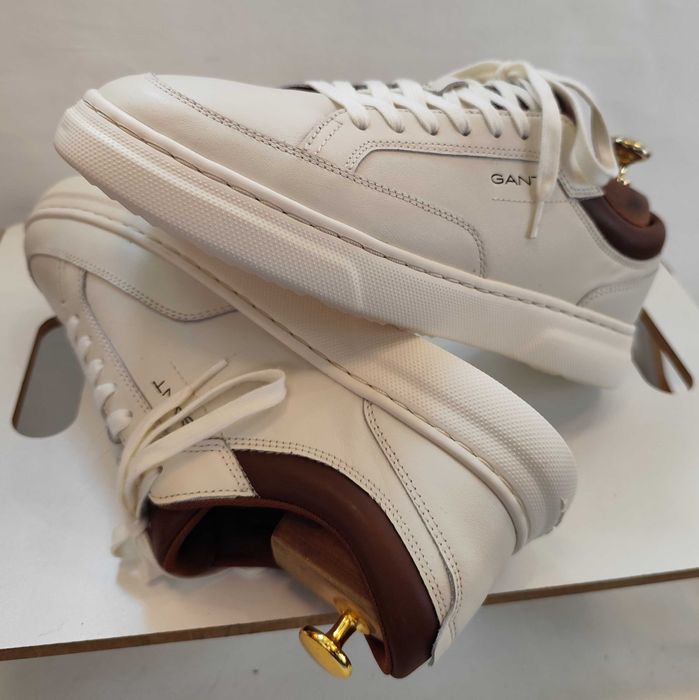 Pantofi sport casual 41 premium GANT NOI piele naturala moale alb