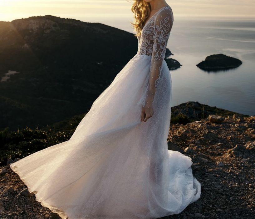 Rochie de mireasa Imolacy- cu trena detasabila.