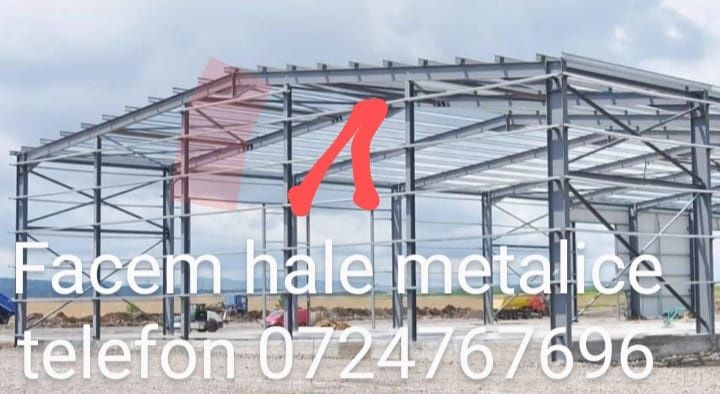 Vând hală metalică de pe stoc 10 m lățime 20 lungime 4 m la streașină la super preț fac și alte mărimi orice mărime Care dorește clientul oriunde