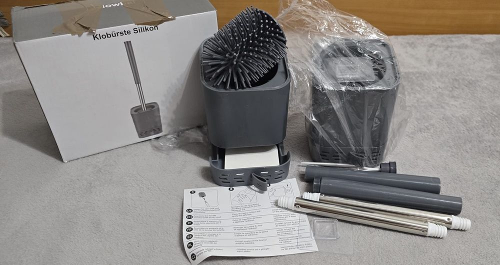 Vand pachet 2 perii de toaleta din silicon gri
