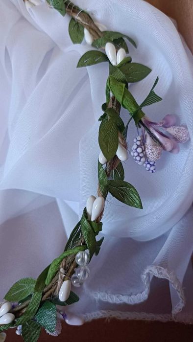 Морски, сватбен воал венец