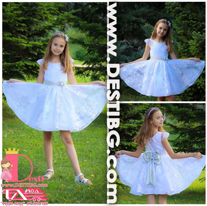 Детски Рокли Теди-Мод тип туту с голяма панделка