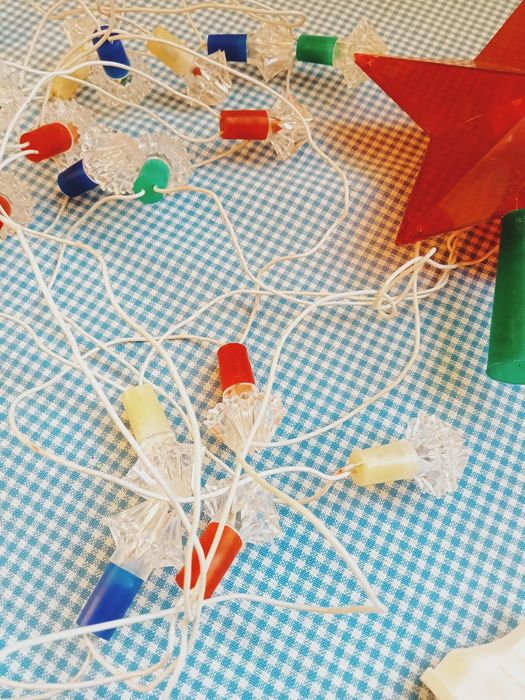 Instalație veche pom de Crăciun , de iarna, de colecție, Functionala