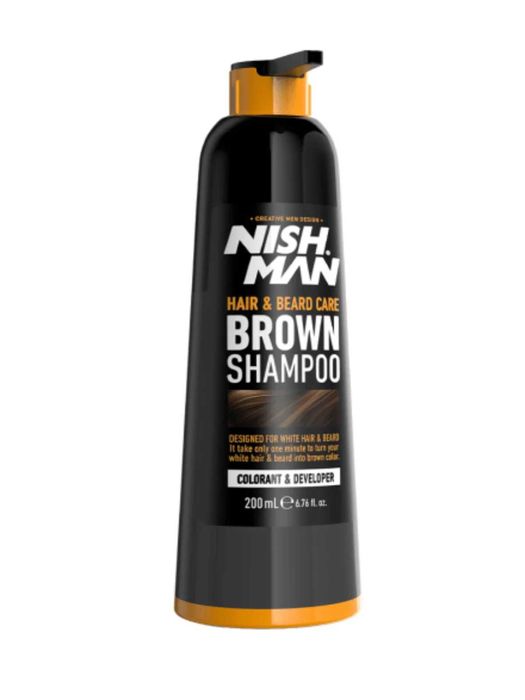 NISHMAN Hair & Beard Care Кафяв шампоан 200 ml