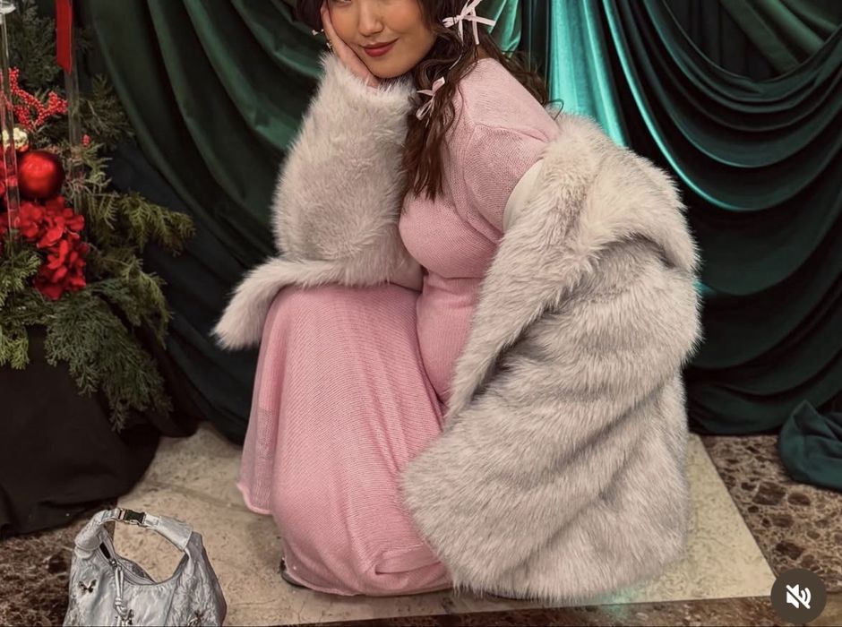 Платье розовое длинное