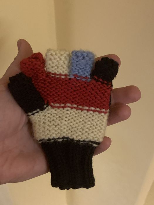 Ръчно плетени детски бебешки ръкавици без пръсти с капаче момче момиче