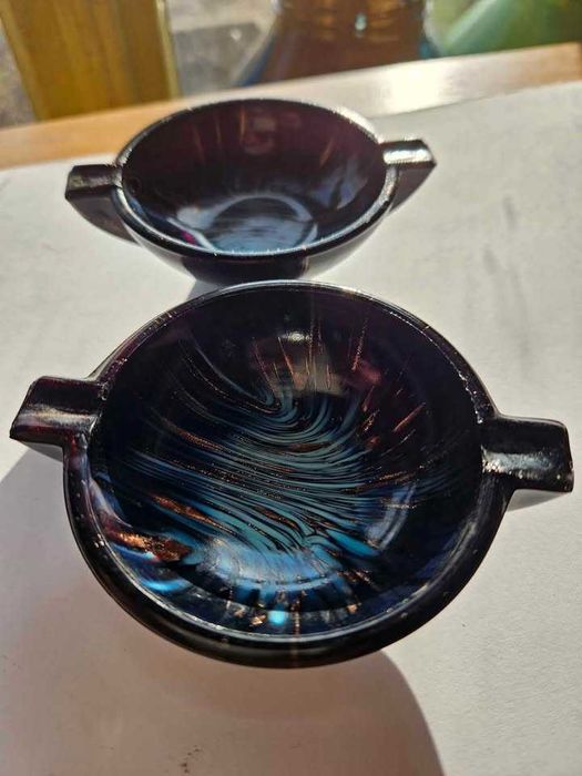 2 РЕДКИ  MURANO Vincenzo Naso пепелници от италианско арт стъкло