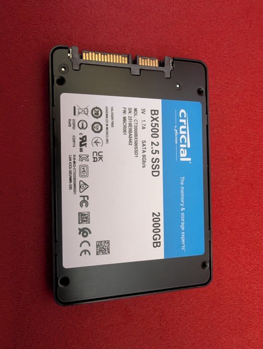 SSD диск 2TB Crucial BX500 | 2,5" SATA III 6Gb/s | 2,5 инча 7mm формат