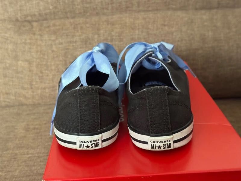 Converse All Star negri cu sireturi satin marimea 38.5