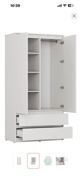 Продам шкаф белый 90x180х50 см