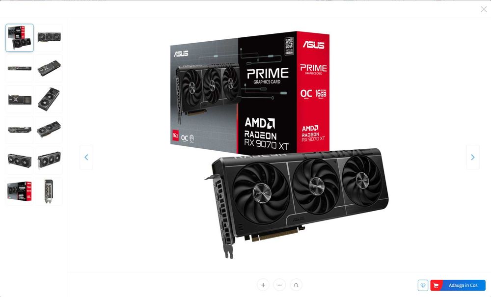 Placa video Asus Prime RX9070XT OC edition